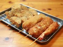 Assorted deep-fried skewers, 6 kinds