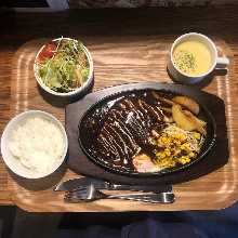 Hamburg steak with demi-glace sauce