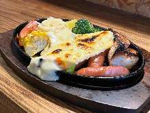 Season's vegetables with raclette cheese