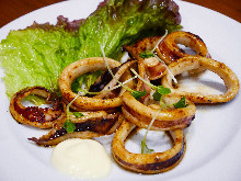 Grilled squid with butter