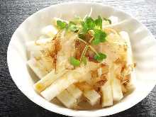 Japanese yam cut into strips