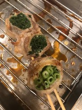 Japanese leek skewer