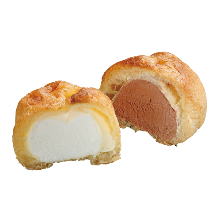 Cream puff with ice cream filling