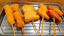 Assorted fried cutlet skewers, 5 kinds