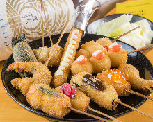 Assorted fried cutlet skewers, 10 kinds