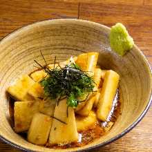 Japanese yam cut into strips