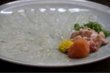 Live thread-sail filefish sashimi