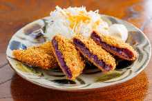 Purple sweet potato croquette