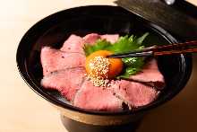 Roast beef rice bowl set