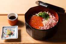 Salmon roe rice bowl set