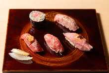 Assorted beef sushi, 5 kinds set
