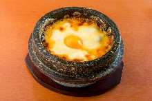 Stone grilled cheese bibimbap