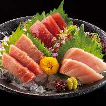 天然まぐろ三種盛り