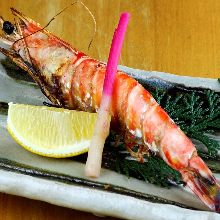 海老の炭火焼き