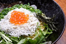 釜揚げしらすとイクラのスパゲッティ