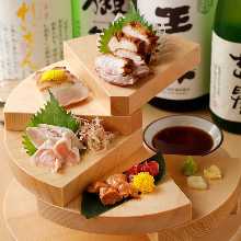 鶏刺し盛り合わせ
