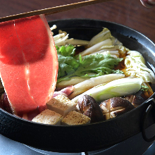 特選桜肉のすきやき＆お野菜盛り合わせ