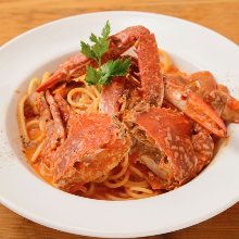 カニのトマトクリームパスタ