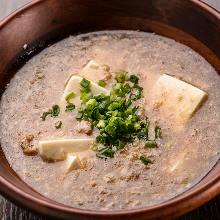 豆腐の肉餡かけ