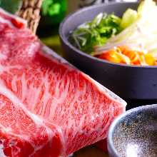 北道産黒毛和牛（白老牛）のすき焼き