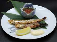 本ししゃもの炭焼き