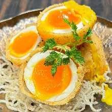 半熟卵の唐揚げ
