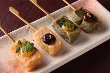 京生麩の三色田楽