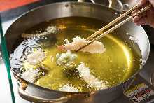 和牛の天ぷら 雲丹を添えて