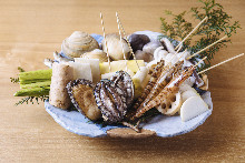 海鮮焼きと焼き野菜の盛り合わせ　上