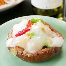 てんけいこ椎茸の野菜詰めカチョカヴァッロチーズ焼