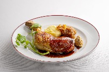 淡路若鶏のコンフィ　粒マスタード添え