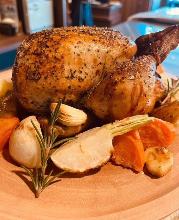 みちのく清流鶏のロティサリーチキン　1羽　焼き野菜付き