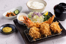 海老フライとヒレかつ膳