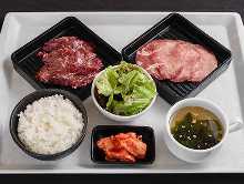焼肉定食　牛ハラミ＆牛タンのセット