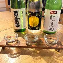 日本酒飲み比べ3種