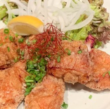 닭고기 카라아게 유린기 파 소스