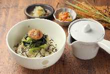 Kishu plum and yam kelp soup chazuke Small bowl/with pickles