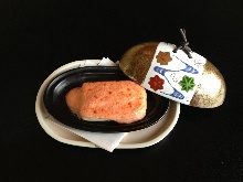 Tofu steak topped with mentaiko