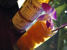 Dewar's and soda with frozen mandarin