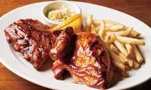  烤排骨配四分之一烤鸡