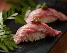 沙朗牛肉手握寿司