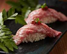 沙朗牛肉手握寿司