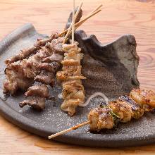 烤鸡串拼盘