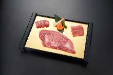 松阪牛背肉、特级肉拼盘