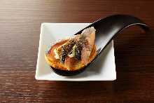 smoked herring and bluecheese with  truffe oil