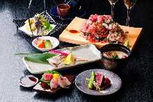 【含2小时无限畅饮】可享用3种时令生鱼片和海鲜寿司的“推荐套餐”8道菜品5000日元