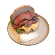 ( NEW ) Double Roast Beef & Cheese Sandwich