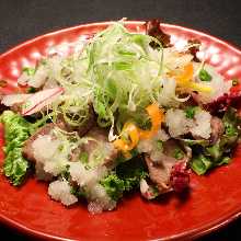 牛舌配萝卜泥和柚子醋