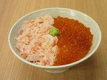 蟹肉海胆盖饭