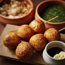 Osaka speciality - takoyaki skewers